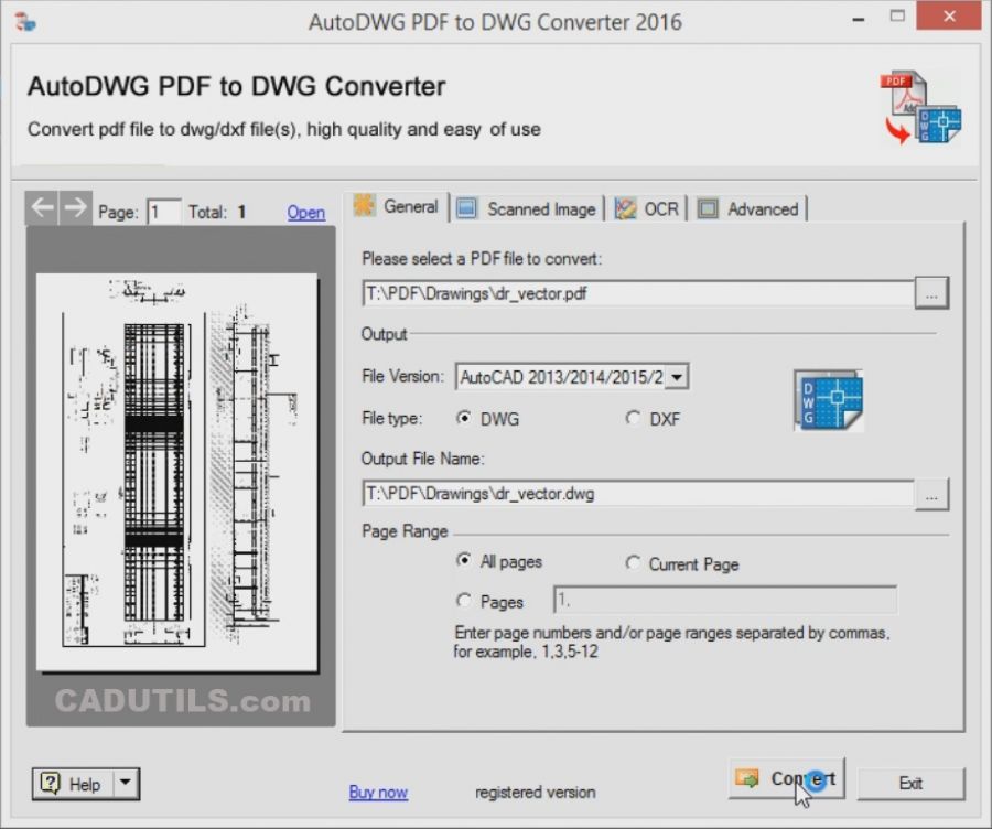 convert pdf to dxf dwg